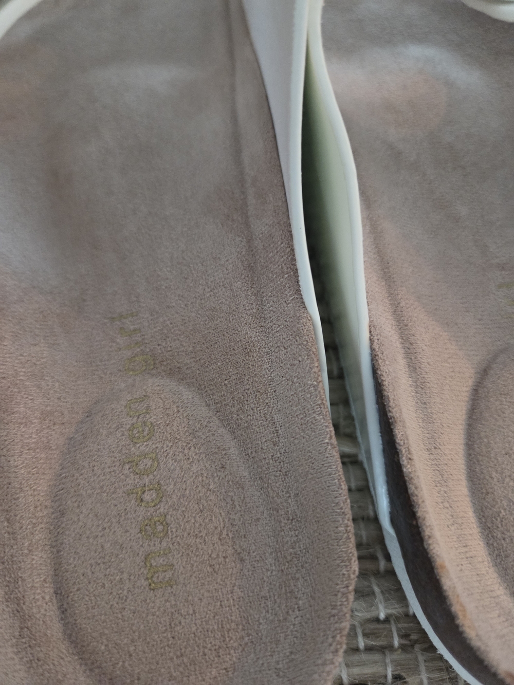 Madden Girl White Slide Sandals with Rose Gold Buckles - Picture 6 of 6